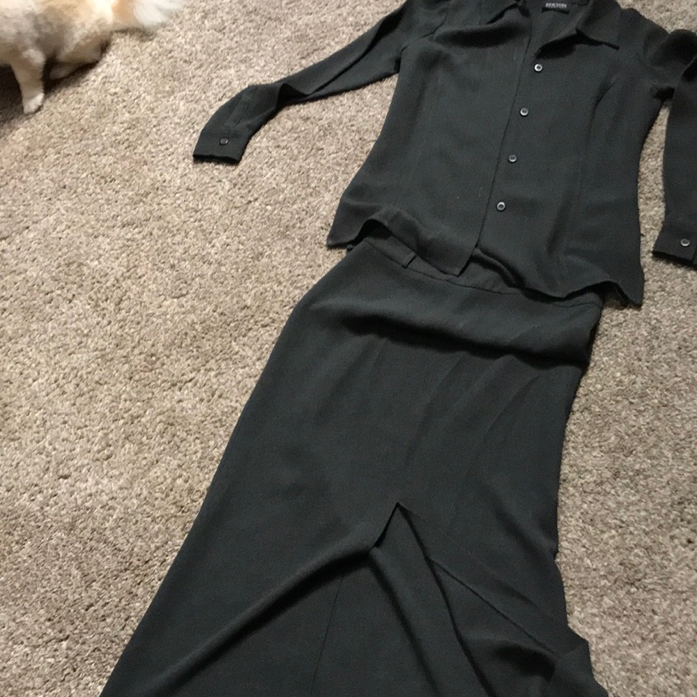 Top and matching skirt with slit